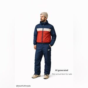 Descente XL Vintage Ski Overpants Navy Zip-Side Made in Japan Techwear